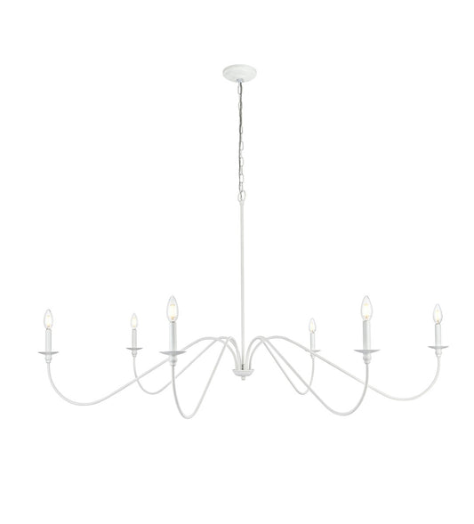 Rohan Chandelier by Elegant Lighting – Lights: 6 Light (60.00"L x 60.00"W x 31.00"H) – Finish: White – Elegant Lighting-LD5056D60WH