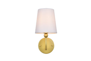 Buy brass-with-white-glass-and-white-shade Colson Vanity by Elegant Lighting