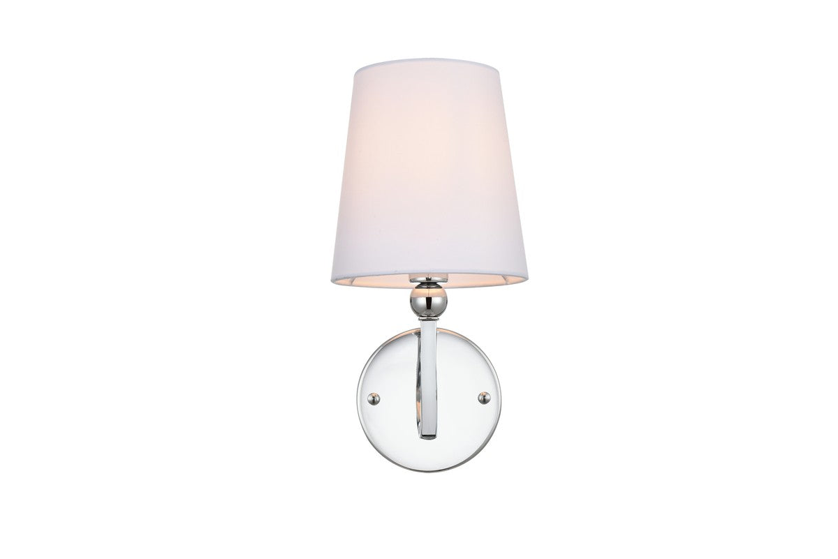 Colson Vanity by Elegant Lighting – Lights: 1 Light (6.00"W x 12.00"H) – Finish: Chrome with White Glass – Elegant Lighting-LD7322W6CH