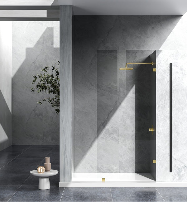 Tempered Glass and Metal Shower Door Accessory by Elegant Lighting
