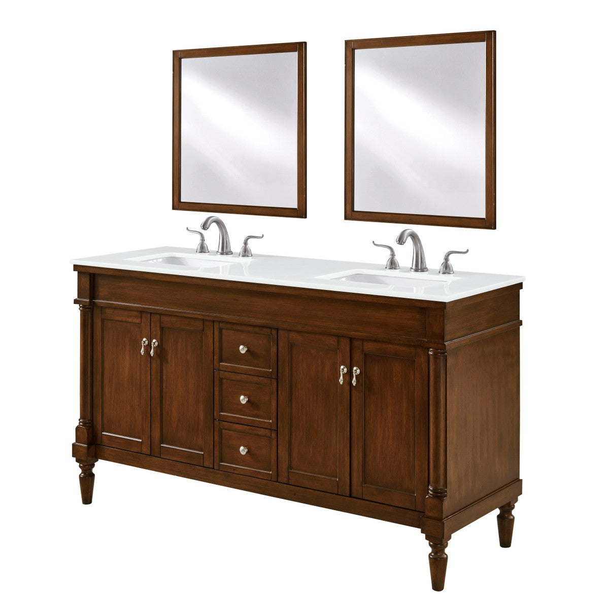 Lexington Vanity by Elegant Lighting – Lights: One Light (60.00"L x 21.50"W x 35.00"H) – Finish: Walnut – Elegant Lighting-VF13060DWT-VW