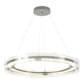 Buy sterling-with-clear-glass-zm-glass-and-clear-shade Solstice Pendant by Hubbardton Forge