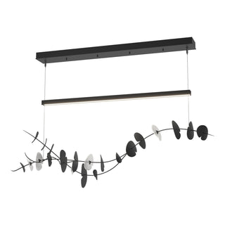 Buy black-with-aqualite-glass-yq-glass-and-white-shade Lily Pendant by Hubbardton Forge