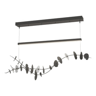 Buy natural-iron-with-aqualite-glass-yq-glass-and-white-shade Lily Pendant by Hubbardton Forge