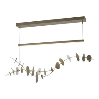 Buy soft-gold-with-aqualite-glass-yq-glass-and-white-shade Lily Pendant by Hubbardton Forge