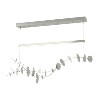 Buy sterling-with-aqualite-glass-yq-glass-and-white-shade Lily Pendant by Hubbardton Forge