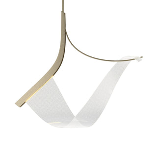 Buy modern-brass-and-white-shade Sling Pendant by Hubbardton Forge