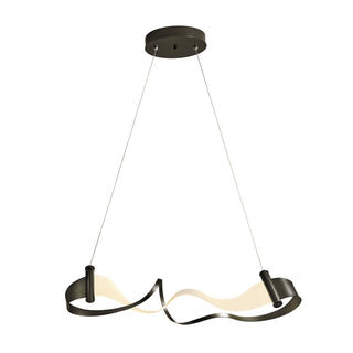Buy oil-rubbed-bronze-and-white-shade Zephyr Pendant by Hubbardton Forge
