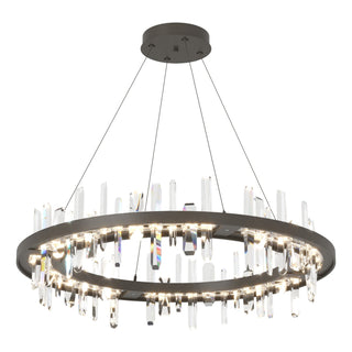 Buy dark-smoke-and-clear-shade Solitude Pendant by Hubbardton Forge