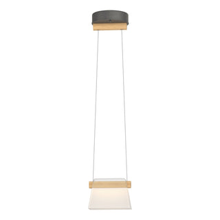 Buy natural-iron-with-clear-glass-with-frosted-diffuser-ye-glass-and-white-shade Cowbell Mini Pendant by Hubbardton Forge