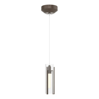 Buy bronze-with-clear-glass-zm-glass-and-clear-shade Exos Glass Mini Pendant by Hubbardton Forge