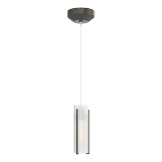 Buy dark-smoke-with-opal-glass-gg-glass-and-white-shade Exos Glass Mini Pendant by Hubbardton Forge
