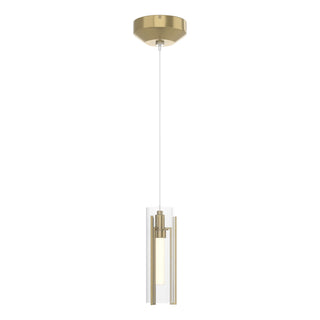 Buy modern-brass-with-clear-glass-zm-glass-and-clear-shade Exos Glass Mini Pendant by Hubbardton Forge