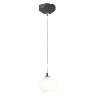Buy natural-iron-with-frosted-glass-fd-glass-and-white-shade Ume Mini Pendant by Hubbardton Forge