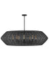Black with Black Glass and Woven/Natural Shade
