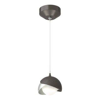 Buy oil-rubbed-bronze-with-opal-glass-gg-glass-and-white-shade Brooklyn Mini Pendant by Hubbardton Forge