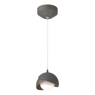 Buy natural-iron-with-opal-glass-gg-glass-and-white-shade Brooklyn Mini Pendant by Hubbardton Forge