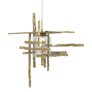 Buy modern-brass-with-seeded-clear-glass-ii-glass-and-clear-seedy-shade Tura Mini Pendant by Hubbardton Forge