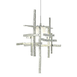 Buy vintage-platinum-with-cast-glass-yc-glass-and-white-shade Tura Mini Pendant by Hubbardton Forge