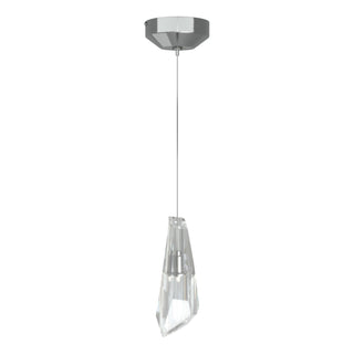 Buy sterling-and-clear-textured-shade Luma Mini Pendant by Hubbardton Forge