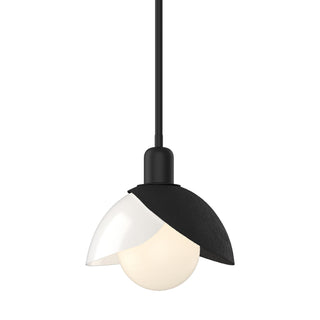 Buy black-with-white-art-glass-bb-glass Brooklyn Pendant by Hubbardton Forge