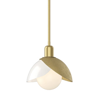 Buy modern-brass-with-white-art-glass-bb-glass Brooklyn Pendant by Hubbardton Forge