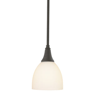 Buy dark-smoke-with-opal-glass-gg-glass-and-white-shade Trumpet Mini Pendant by Hubbardton Forge