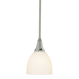 Buy sterling-with-opal-glass-gg-glass-and-white-shade Trumpet Pendant by Hubbardton Forge