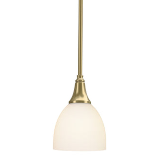 Buy modern-brass-with-opal-glass-gg-glass-and-white-shade Trumpet Pendant by Hubbardton Forge