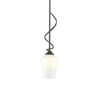 Buy dark-smoke-with-opal-glass-gg-glass-and-white-shade Flora Mini Pendant by Hubbardton Forge