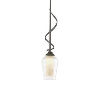 Buy dark-smoke-with-seeded-glass-with-opal-diffuser-zs-glass-and-clear-seedy-shade Flora Mini Pendant by Hubbardton Forge