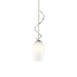 Buy sterling-with-opal-glass-gg-glass-and-white-shade Flora Mini Pendant by Hubbardton Forge