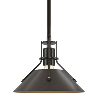 Buy oil-rubbed-bronze-and-amber-brown-shade Henry Mini Pendant by Hubbardton Forge