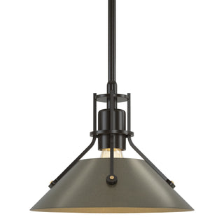 Buy oil-rubbed-bronze-and-green-shade Henry Mini Pendant by Hubbardton Forge