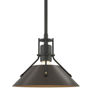 Buy natural-iron-and-amber-brown-shade Henry Mini Pendant by Hubbardton Forge