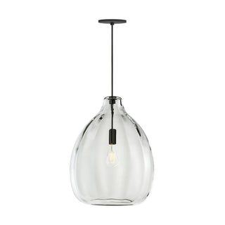 Buy black-with-hand-blown-glass-with-soft-glow-glass Harper Outdoor (Damp) Pendant by Visual Comfort Modern