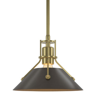 Buy modern-brass-and-amber-brown-shade Henry Mini Pendant by Hubbardton Forge