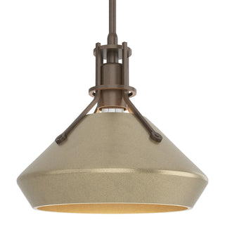 Buy bronze-and-beige-tan-shade Henry Mini Pendant by Hubbardton Forge