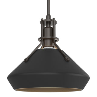 Buy oil-rubbed-bronze-and-black-shade Henry Mini Pendant by Hubbardton Forge