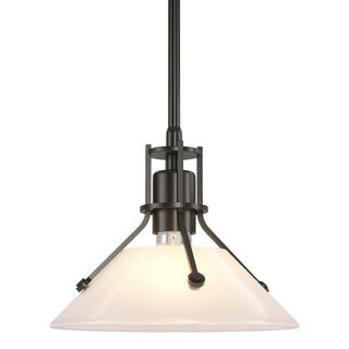 Buy oil-rubbed-bronze-with-frosted-glass-fd-glass-and-white-shade Henry Mini Pendant by Hubbardton Forge