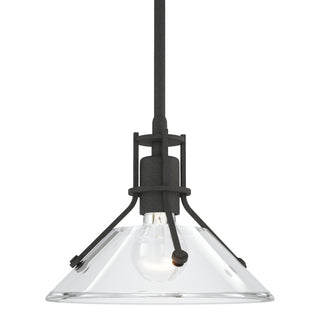 Buy natural-iron-with-clear-glass-zm-glass-and-clear-shade Henry Mini Pendant by Hubbardton Forge