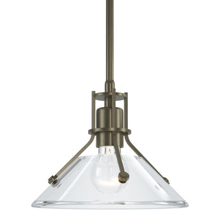 Buy soft-gold-with-clear-glass-zm-glass-and-clear-shade Henry Mini Pendant by Hubbardton Forge