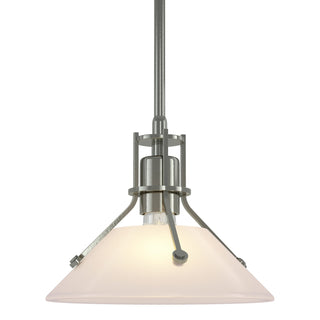 Buy sterling-with-frosted-glass-fd-glass-and-white-shade Henry Mini Pendant by Hubbardton Forge