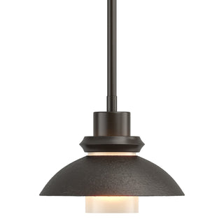 Buy oil-rubbed-bronze-and-amber-brown-shade Staccato Pendant by Hubbardton Forge