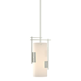Buy sterling-with-opal-glass-gg-glass-and-white-shade Fullered Impressions Mini Pendant by Hubbardton Forge