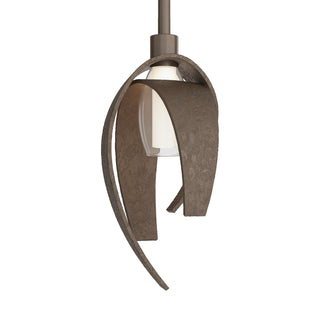 Buy bronze-and-amber-brown-shade Corona Pendant by Hubbardton Forge