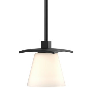 Buy black-with-opal-glass-gg-glass-and-white-shade Wren Pendant by Hubbardton Forge