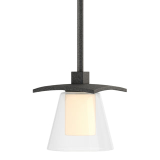 Buy natural-iron-with-clear-glass-with-opal-diffuser-zu-glass-and-clear-shade Wren Mini Pendant by Hubbardton Forge
