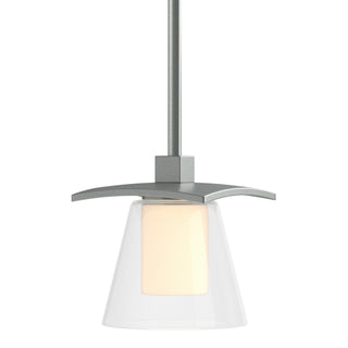 Buy vintage-platinum-with-clear-glass-with-opal-diffuser-zu-glass-and-clear-shade Wren Pendant by Hubbardton Forge