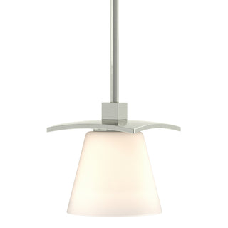 Buy sterling-with-opal-glass-gg-glass-and-white-shade Wren Pendant by Hubbardton Forge